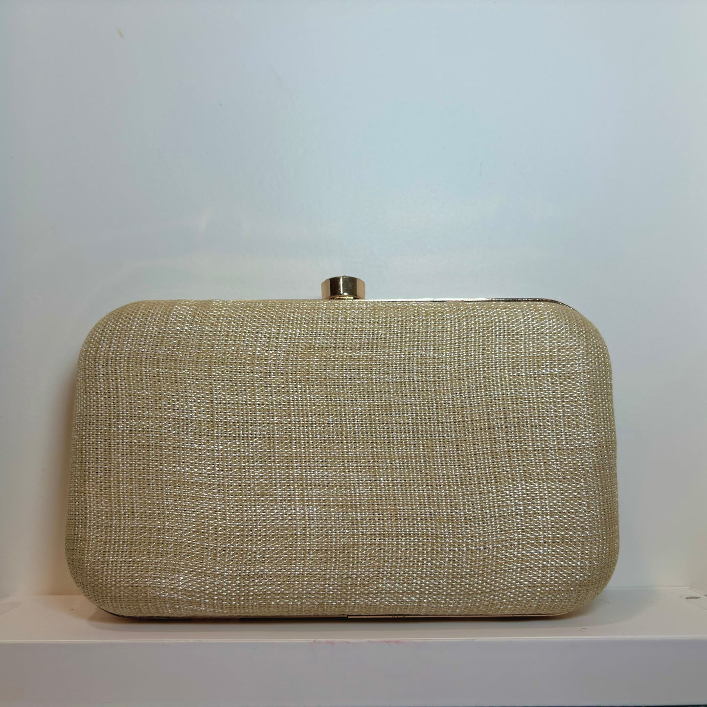 Rimjhim Pearl Clutch - White & Gold