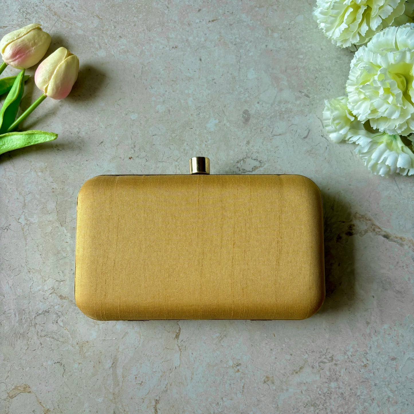 Aditi Pearl Clutch - Gold