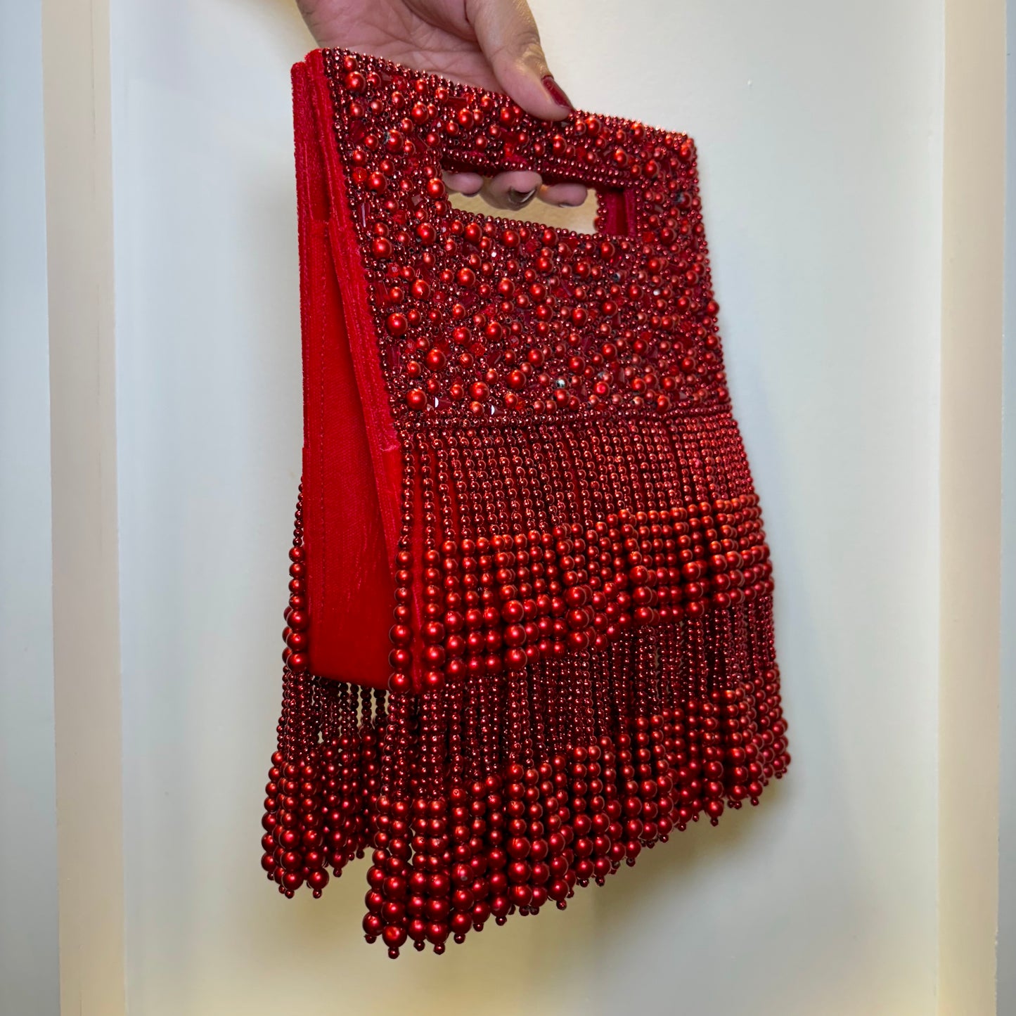 Sonali Tassel Clutch - Red