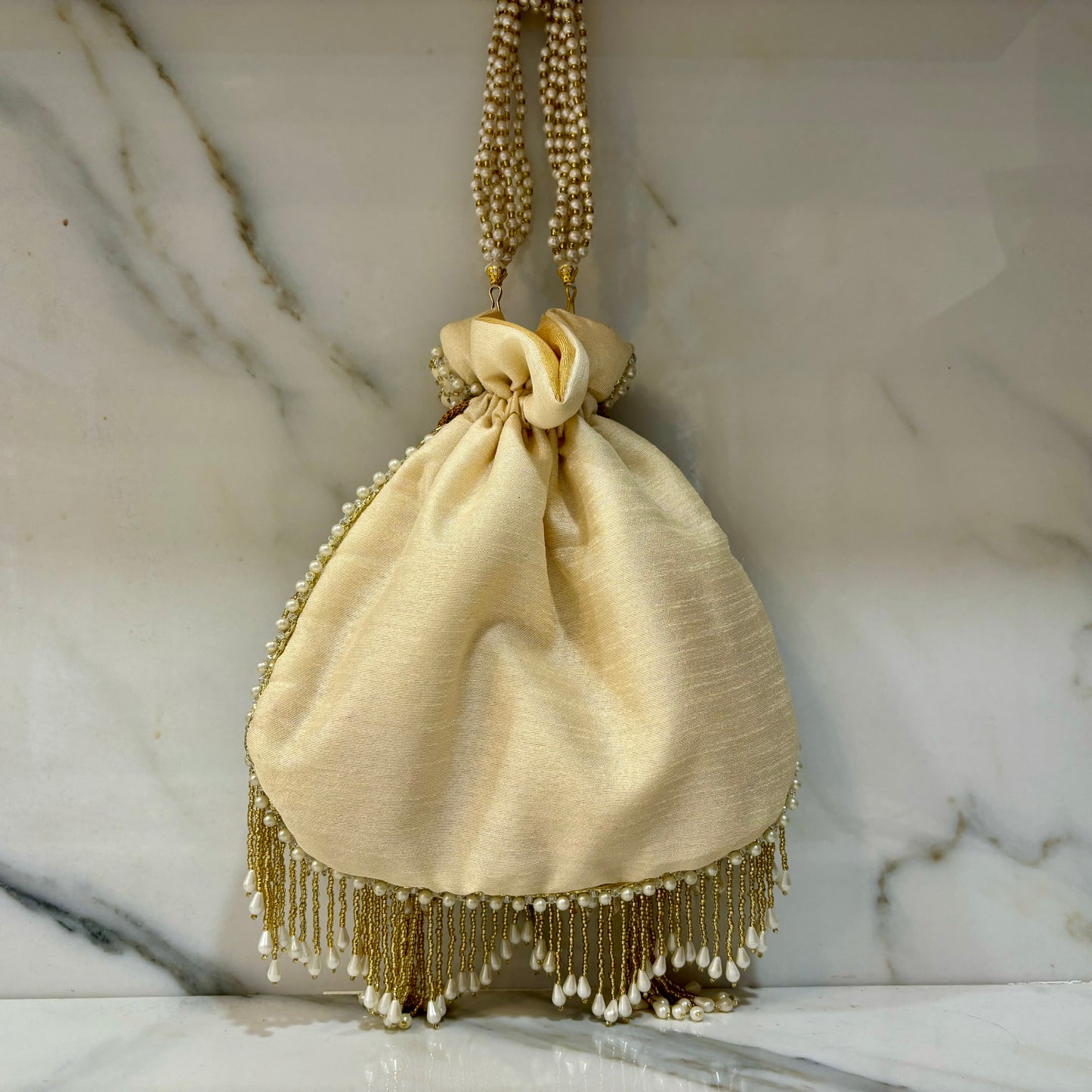 Shilpa Front Beaded Potli - Gold