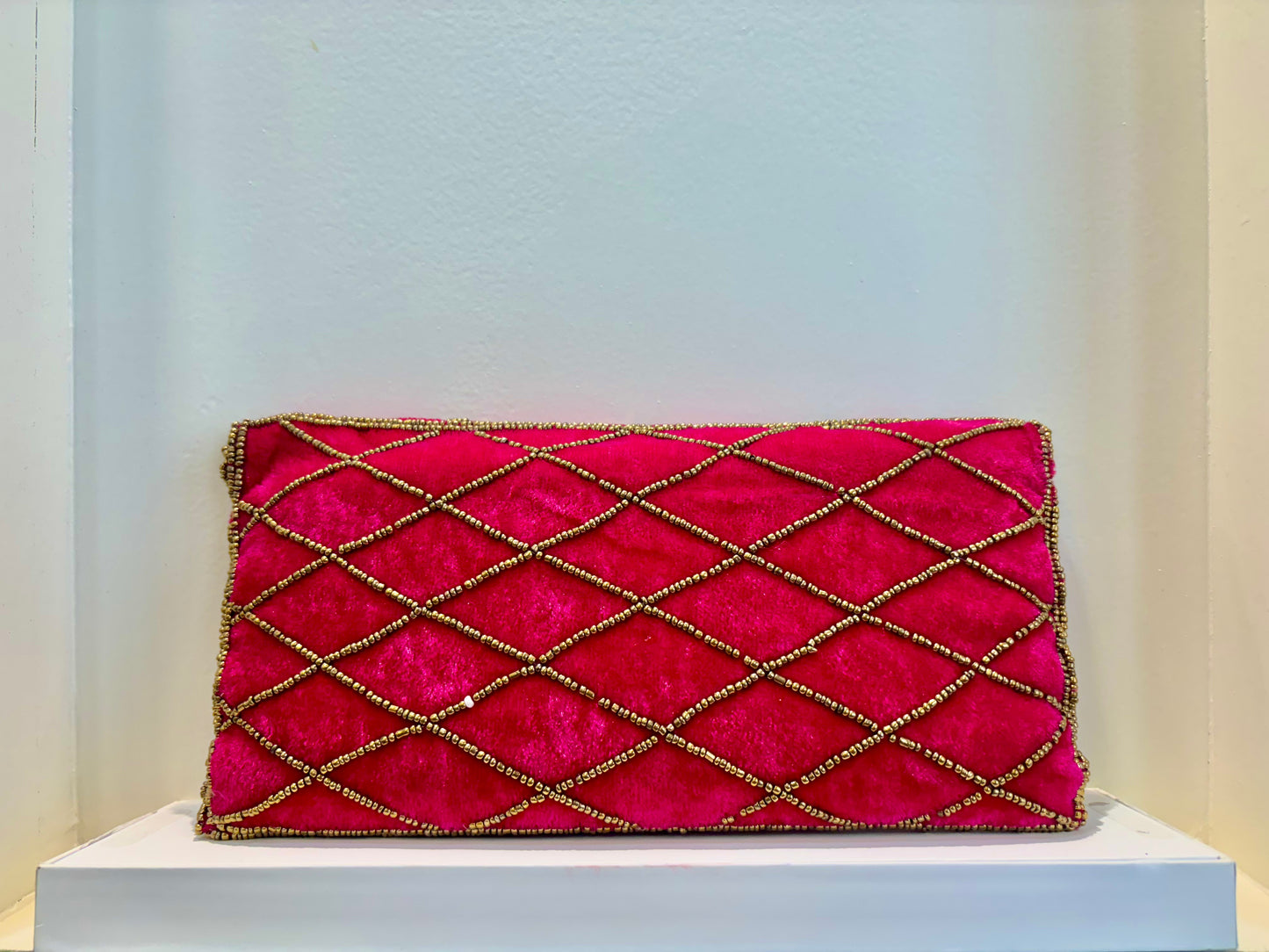 Fareedan Envelope Clutch - Rani Pink