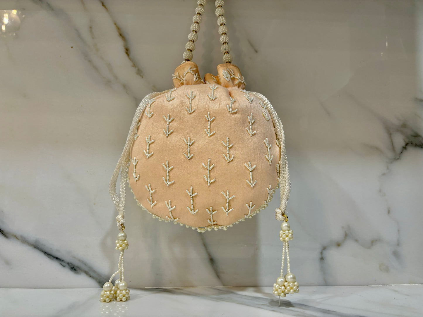 Parvati Pearl Potli - Peach
