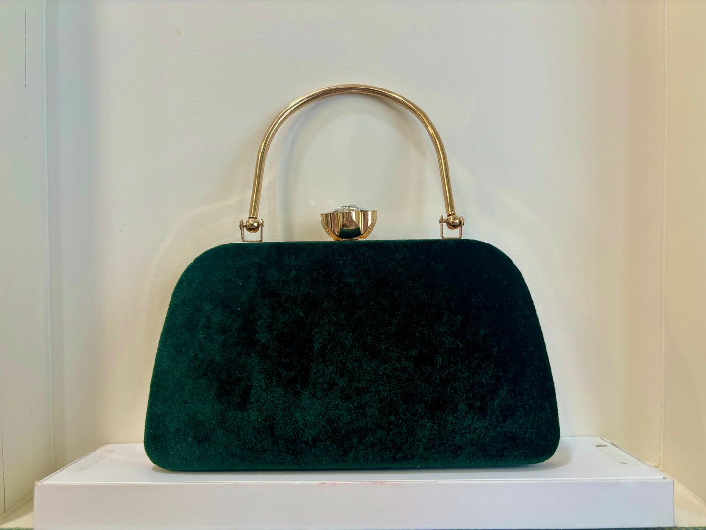 Kavita Motif Handle Clutch - Green